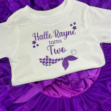 Load image into Gallery viewer, Personalised Girls Mermaid Birthday Tutu Skirt Outfit Set - Little Secrets Clothing