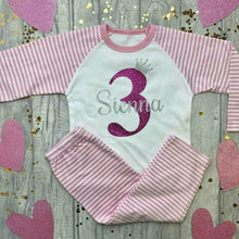 Load image into Gallery viewer, Personalised Girls Birthday Pyjamas