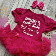 Load image into Gallery viewer, Mummy & Baby Girl Best Friends Forever Personalised Tutu Romper With Headband