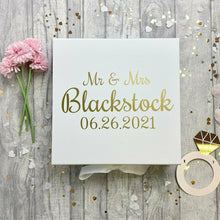 Load image into Gallery viewer, Personalised 'Mr & Mrs' Wedding Memory Keepsake Gift Box