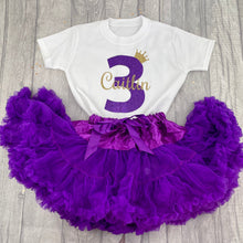 Load image into Gallery viewer, Girls Personalised Purple Birthday Boutique Outfit Set
