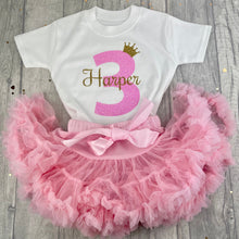Load image into Gallery viewer, Girls Personalised Pink Birthday Outfit Set