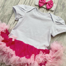 Load image into Gallery viewer, Plain White and Pink Baby Girl Tutu Romper with Matching Headband