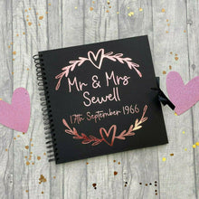 Load image into Gallery viewer, Personalised 'Wedding Mr & Mrs Wreath Scrapbook' Guest Book, Photo Album