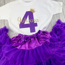 Load image into Gallery viewer, Girls Personalised Purple Birthday Boutique Outfit Set