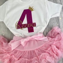 Load image into Gallery viewer, Girls Personalised Pink Birthday Outfit Set