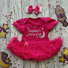 Load image into Gallery viewer, Personalised First Eid Baby Girl Tutu Romper