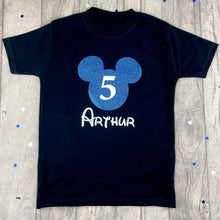 Load image into Gallery viewer, Personalised Mickey Mouse Birthday T-Shirt