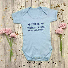 Load image into Gallery viewer, Personalised 'Our 1st Mothers Day' Mummy & Son Short Sleeve Baby Romper