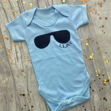 Load image into Gallery viewer, Personalised Holiday Sunglasses Baby Boys Short Sleeve Romper