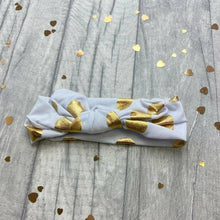 Load image into Gallery viewer, Gold Polka Dot Baby Girl Headbands