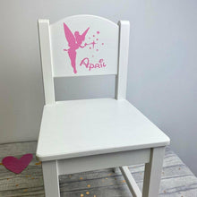 Load image into Gallery viewer, Personalised Baby Girls Tinker Bell Inspired Fairy Design White Wooden Nursery Chair