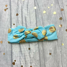 Load image into Gallery viewer, Gold Polka Dot Baby Girl Headbands