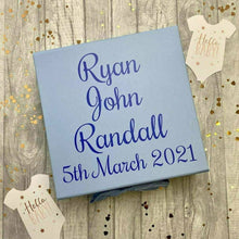 Load image into Gallery viewer, Personalised Baby Boy Name and DOB Memory Keepsake Box