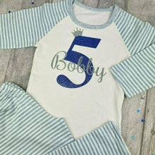 Load image into Gallery viewer, Personalised Boys Birthday Pyjamas