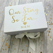 Load image into Gallery viewer, Our Story So Far.. Personalised Initials Small Valentine / Anniversary Keepsake Memory Gift Box - Little Secrets Clothing