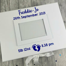 Load image into Gallery viewer, Baby Personalised Photo Keepsake Ribbon Memory Box Gift