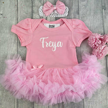 Load image into Gallery viewer, Newborn Baby Girl Gift Set, Personalised Pink Tutu Romper & Gift Box - Little Secrets Clothing