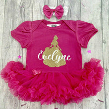 Load image into Gallery viewer, Personalised Baby Girls Princess Tutu Romper, Disney Princess Birthday Outfit