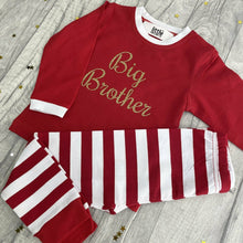Load image into Gallery viewer, Big Brother Red and White Striped Boy’s Christmas Pyjamas