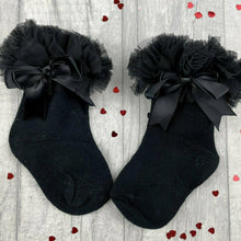Load image into Gallery viewer, Baby Girl Ankle Tutu Socks, Pink, Black or White