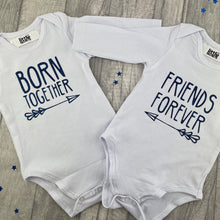 Load image into Gallery viewer, Twins Born Together, Friends Forever Baby Romper Vest - Little Secrets Clothing