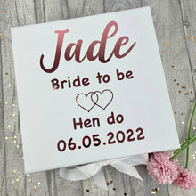 Load image into Gallery viewer, Personalised Bride to be Gift Box Hen Party Keepsake Present