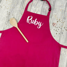 Load image into Gallery viewer, Personalised Children's Cooking & Baking Apron, Custom Font Style & Apron Colour