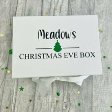 Load image into Gallery viewer, Personalised Luxury Small Christmas Eve Box, Christmas Tree, Gingerbread Man, Penguin, Reindeer Christmas Eve Box