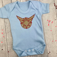 Load image into Gallery viewer, Captain Marvel Superhero Newborn Baby Short Sleeve Romper