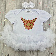 Load image into Gallery viewer, Captain Marvel Superhero Baby Girl Tutu Romper with Headband