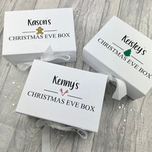 Load image into Gallery viewer, Personalised Luxury Small Christmas Eve Box, Christmas Tree, Gingerbread Man, Penguin, Reindeer Christmas Eve Box