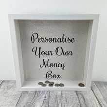 Load image into Gallery viewer, Custom Your Own Money Box Saving Fund Gift, Cream Glitter Background - Little Secrets Clothing