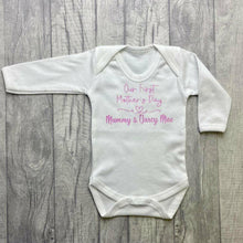 Load image into Gallery viewer, Personalised 'Our First Mother's Day' Girl's Boy's White Long Sleeved Romper Newborn