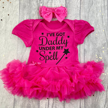 Load image into Gallery viewer, I've got Daddy under My Spell Tutu Romper with Matching Bow Headband
