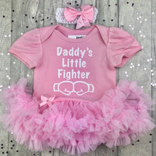 Load image into Gallery viewer, Daddy's Little Fighter Boxing Tutu Romper