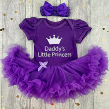 Load image into Gallery viewer, 'Daddy's Little Princess' Baby Girl Tutu Romper With Matching Bow Headband