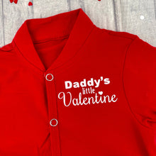 Load image into Gallery viewer, Daddy's Little Valentine Baby Red Sleepsuit, Valentine’s Outfit - Little Secrets Clothing