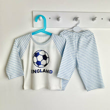 Load image into Gallery viewer, England Football, Blue Stripe Boys Pyjamas