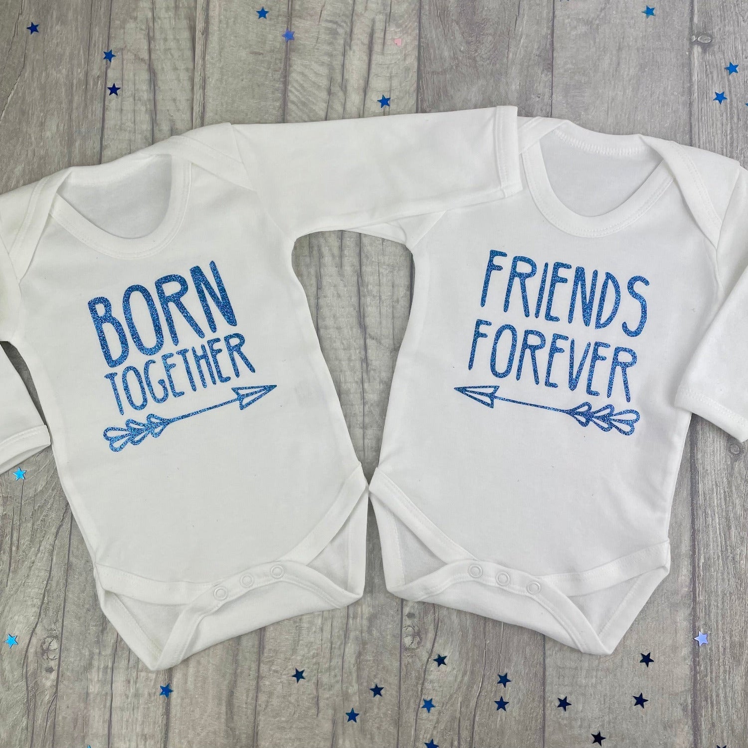 Twins Born Together, Friends Forever Baby Romper Vest