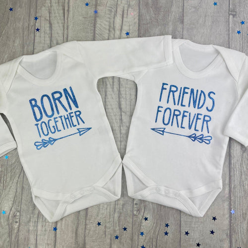 Twins Born Together, Friends Forever Baby Romper Vest - Little Secrets Clothing