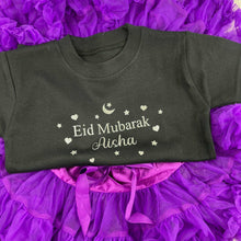 Load image into Gallery viewer, Eid Mubarak Personalised Boutique Skirt & Top Set - Little Secrets Clothing