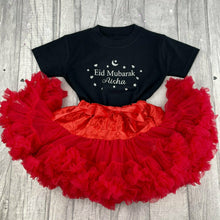 Load image into Gallery viewer, Eid Mubarak Personalised Boutique Skirt & Top Set - Little Secrets Clothing