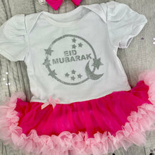 Load image into Gallery viewer, Eid Mubarak Baby Girl's Tutu Romper