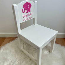 Load image into Gallery viewer, Personalised Baby Girl or Boy Elephant Wooden Nursery Chair