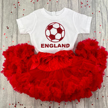 Load image into Gallery viewer, World Cup 2022 England Football T-Shirt & Boutique Tutu Skirt - Little Secrets Clothing