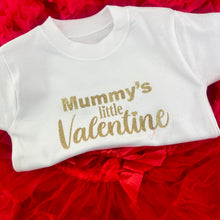 Load image into Gallery viewer, Mummy's Little Valentine Outfit Set, Girl's Valentines Day T-Shirt & Boutique Tutu Skirt