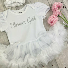 Load image into Gallery viewer, 'Flower Girl' Wedding Baby Girl Tutu Romper With Matching Bow Headband