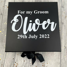 Load image into Gallery viewer, For My Groom Personalised Wedding Day Gift Box, Husband to Be Keepsake Gift