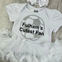 Load image into Gallery viewer, Fulham's Cutest Fan Football Tutu Romper - Little Secrets Clothing